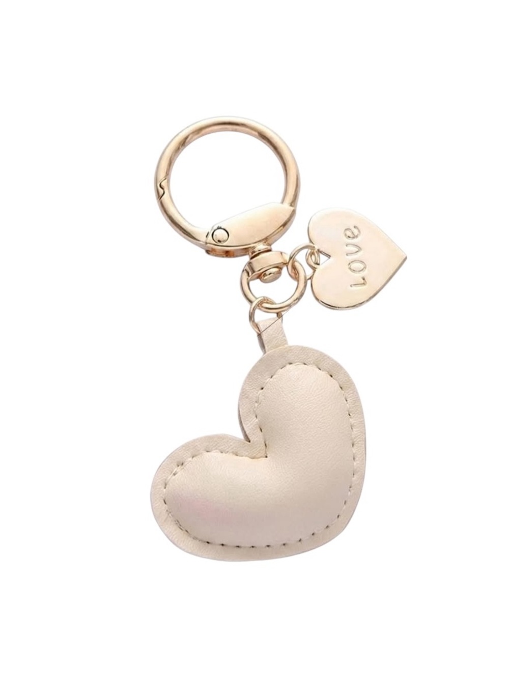Brown Leather Heart Bag Charm